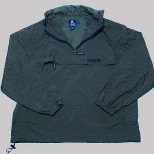 VTG CHAPS Ralph Lauren Anorak Pullover Windbreaker Jacket Green Half-Zip Hoodie